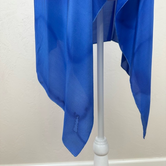 Vintage Maly Cohen Hand Painted Open Silk Blue Multicolor Vest - One Size - Picture 8 of 15